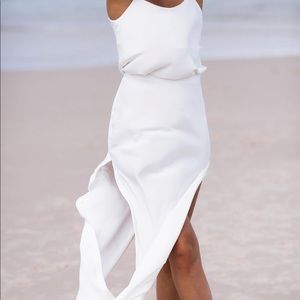 Belle silk split skirt